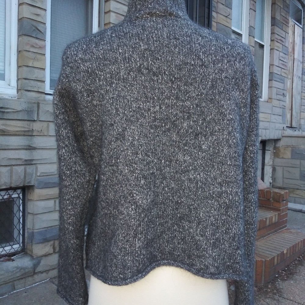 Eileen Fisher Wool & Alpaca Italian Yarn Knit Sweater in Grey Size Medium Petite - Picture 8 of 12